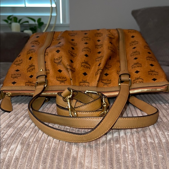LIKE NEW MCM Brown Visetos Monogram Tote - Picture 7 of 16
